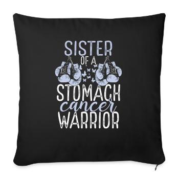 Sister Stomach Cancer Awareness Sibling Twin - Sofakissenbezug 45 x 45 cm - Schwarz - Vorne