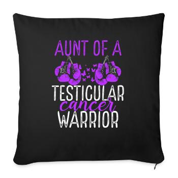 Tante Sensibilisation au cancer des testicules Nièce Neveu - Housse de coussin décorative 45 x 45 cm - noir - Devant