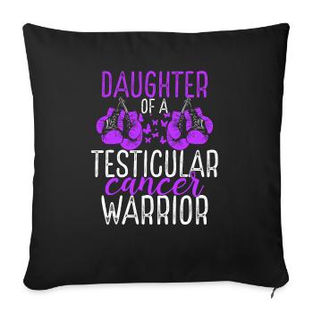 Ruban du Mois de la sensibilisation au cancer du testicule chez les filles - Housse de coussin décorative 45 x 45 cm - noir - Devant