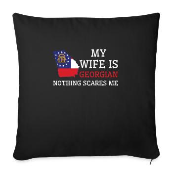 Nothing Scares Me Georgian Wife Georgia - Sofa pillowcase 17,3'' x 17,3'' (45 x 45 cm) - black - Front