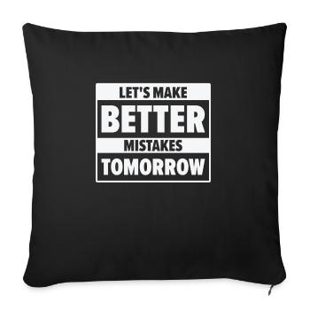 Erreurs La vie Citations Imperfection Sagesse - Housse de coussin décorative 45 x 45 cm - noir - Devant