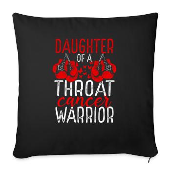 Ruban du Mois de la sensibilisation au cancer de la gorge des filles - Housse de coussin décorative 45 x 45 cm - noir - Devant