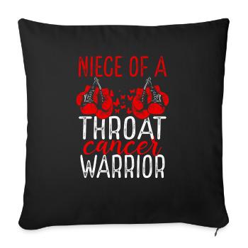 Nièce Sensibilisation au cancer de la gorge Tante Oncle - Housse de coussin décorative 45 x 45 cm - noir - Devant