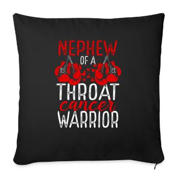 Neveu Gorge Cancer Sensibilisation Tante Oncle - Housse de coussin décorative 45 x 45 cm - noir - Devant