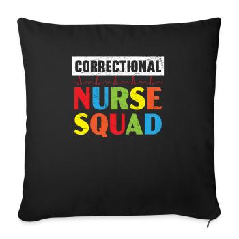Correctional Nurse Medical Worker Gefängniskrankenschwester - Sofakissenbezug 45 x 45 cm - Schwarz - Vorne