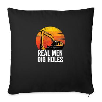 Pilote de pelle hydraulique Machine de construction Emploi d’ouvrier en construction - Housse de coussin décorative 45 x 45 cm - noir - Devant
