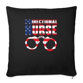 Correctional Nurse Medical Worker Gefängniskrankenschwester USA - Sofakissenbezug 45 x 45 cm - Schwarz - Vorne