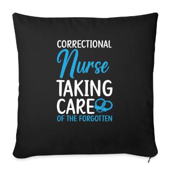 Une infirmière correctionnelle s’occupe des oubliés - Housse de coussin décorative 45 x 45 cm - noir - Devant