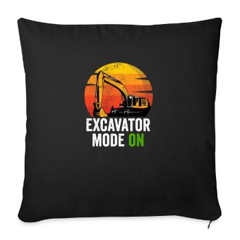 Pilote de pelle hydraulique Machine de construction Emploi d’ouvrier en construction - Housse de coussin décorative 45 x 45 cm - noir - Devant