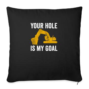 Excavator construction worker excavator driver construction machine job - Sofa pillowcase 17,3'' x 17,3'' (45 x 45 cm) - black - Front