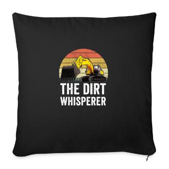 Excavator Excavator Excavator Construction Site Road Construction - Sofa pillowcase 17,3'' x 17,3'' (45 x 45 cm) - black - Front