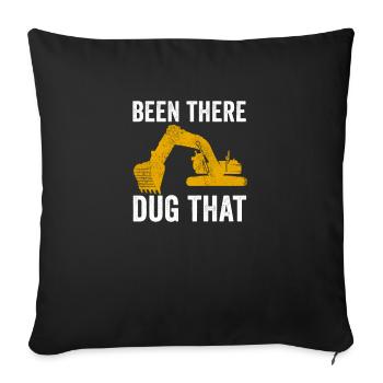 Excavator construction worker excavator driver construction machine job - Sofa pillowcase 17,3'' x 17,3'' (45 x 45 cm) - black - Front