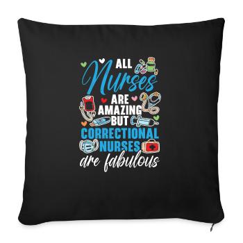 Correctional Nurse Medical Worker Gefängniskrankenschwester - Sofakissenbezug 45 x 45 cm - Schwarz - Vorne