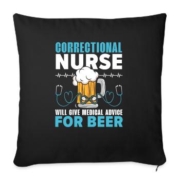 Correctional Nurse Medical Worker Gefängniskrankenschwester - Sofakissenbezug 45 x 45 cm - Schwarz - Vorne