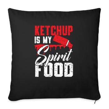Ketchup Is My Spirit Food Lover Condiments - Sofa pillowcase 17,3'' x 17,3'' (45 x 45 cm) - black - Front