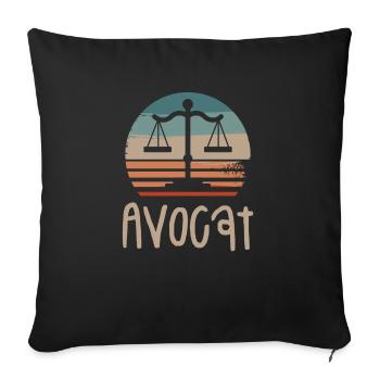 Vintage Retro Avocat Juridique Loi Avocate Avocats - Housse de coussin décorative 45 x 45 cm - noir - Devant