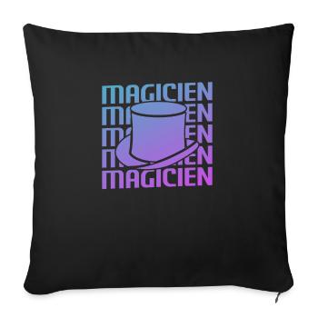 Retro Magicien Magique Magie - Housse de coussin décorative 45 x 45 cm - noir - Devant