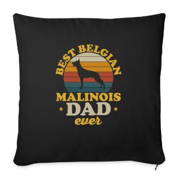 Malinois Belgian Shepherd Mechelaar Dog - Sofa pillowcase 17,3'' x 17,3'' (45 x 45 cm) - black - Front