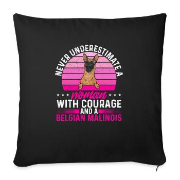 Malinois Belgischer Schäferhund Mechelaar Hund - Sofakissenbezug 45 x 45 cm - Schwarz - Vorne
