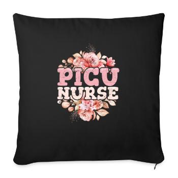 Groovy PICU Nurse Pediatric Intensive Care Unit Pe - Sofa pillowcase 17,3'' x 17,3'' (45 x 45 cm) - black - Front