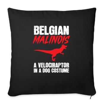 Malinois Belgian Shepherd Mechelaar Dog - Sofa pillowcase 17,3'' x 17,3'' (45 x 45 cm) - black - Front