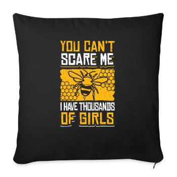 Tu ne peux pas me faire peur j’ai des milliers de filles - Housse de coussin décorative 45 x 45 cm - noir - Devant