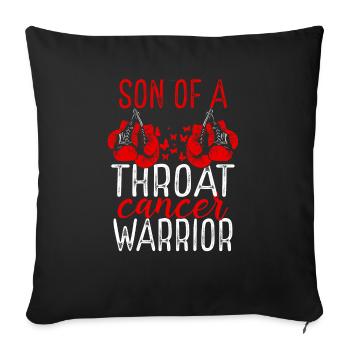 Ruban du Mois de la sensibilisation au cancer de la gorge - Housse de coussin décorative 45 x 45 cm - noir - Devant