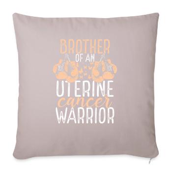 Frère Sensibilisation au cancer de l’utérus Frère ou sœur Jumeau - Housse de coussin décorative 45 x 45 cm - taupe clair - Devant