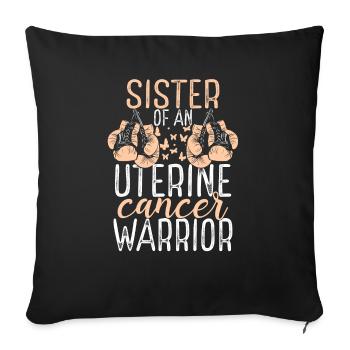 Soeur Sensibilisation au cancer de l’utérus Frère et sœur Jumeau - Housse de coussin décorative 45 x 45 cm - noir - Devant