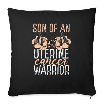 Ruban du Mois de la sensibilisation au cancer de l’utérus - Housse de coussin décorative 45 x 45 cm - noir - Devant