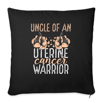 Oncle Sensibilisation au cancer de l’utérus Nièce Neveu - Housse de coussin décorative 45 x 45 cm - noir - Devant