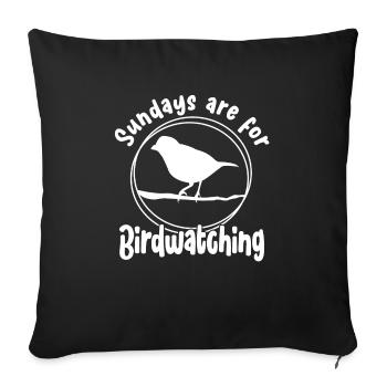Les dimanches sont pour les cadeaux d’observation des oiseaux - Housse de coussin décorative 45 x 45 cm - noir - Devant