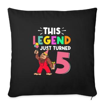 Bigfoot Party Supplies This Legend Just Turned 5 - Sofa pillowcase 17,3'' x 17,3'' (45 x 45 cm) - black - Front