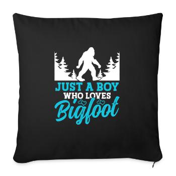 Just A Boy Who Loves Bigfoot Party Supplies - Sofakissenbezug 45 x 45 cm - Schwarz - Vorne