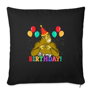 Bigfoot Party fournit C’est mon anniversaire - Housse de coussin décorative 45 x 45 cm - noir - Devant