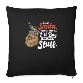 Dear Santa Christmas Holiday Present Celebration - Sofa pillowcase 17,3'' x 17,3'' (45 x 45 cm) - black - Front