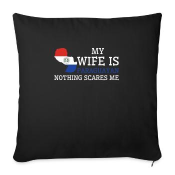 Rien ne me fait peur Femme paraguayenne Paraguay - Housse de coussin décorative 45 x 45 cm - noir - Devant