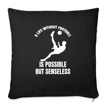 Football coach Footballer Football Footballer - Sofa pillowcase 17,3'' x 17,3'' (45 x 45 cm) - black - Front
