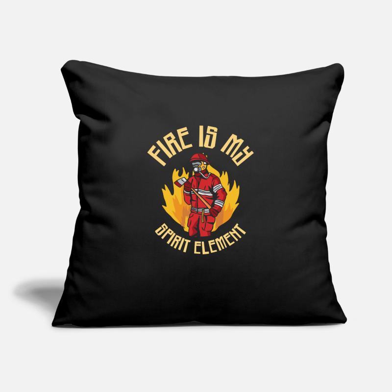 Élément de feu Pompier Pompier Housse de coussin décorative 45 x 45 cm