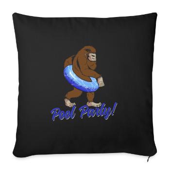 Bigfoot Party fournit Sasquatch Pool Party - Housse de coussin décorative 45 x 45 cm - noir - Devant