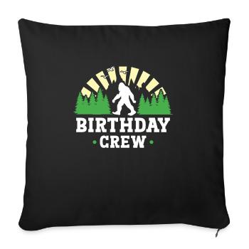 Bigfoot Party Supplies Sasquatch Birthday Crew - Sofa pillowcase 17,3'' x 17,3'' (45 x 45 cm) - black - Front