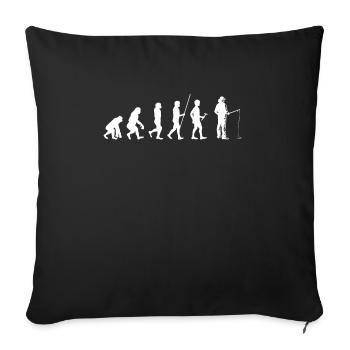 Cadeau de pêche pêcheur pêcheur Petri canne de guérison - Housse de coussin décorative 45 x 45 cm - noir - Devant