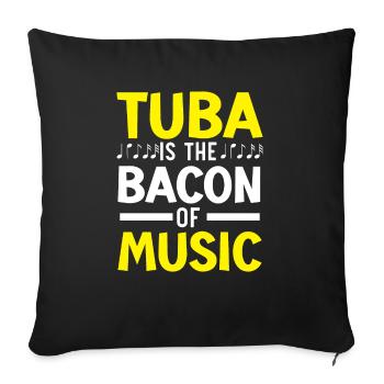 Le tuba est le bacon du musicien mélomane - Housse de coussin décorative 45 x 45 cm - noir - Devant