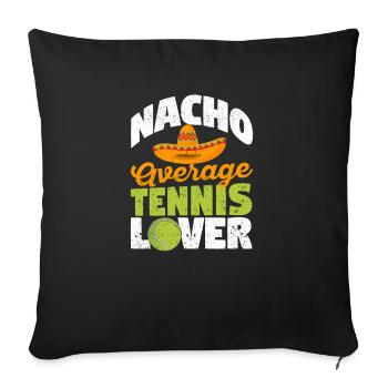 Funny Mexican Sombrero Player Fan Nacho - Sofa pillowcase 17,3'' x 17,3'' (45 x 45 cm) - black - Front