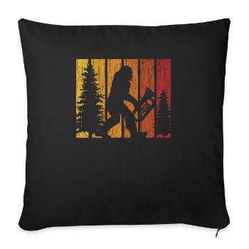 Bigfoot Joueur de tuba Musicien d’instruments de musique - Housse de coussin décorative 45 x 45 cm - noir - Devant