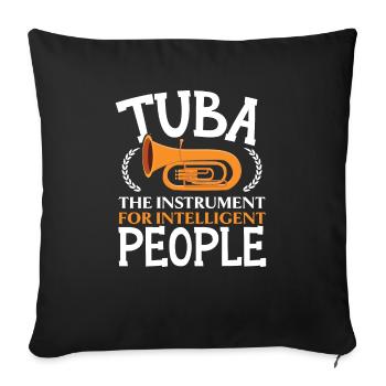 Tuba L’instrument pour les personnes intelligentes - Housse de coussin décorative 45 x 45 cm - noir - Devant