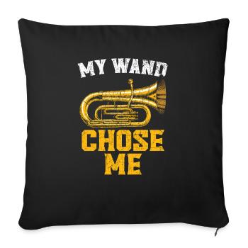 Ma baguette m’a choisi Joueur de tuba Instrumentiste - Housse de coussin décorative 45 x 45 cm - noir - Devant
