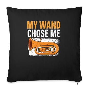 Ma baguette m’a choisi Joueur de tuba Instrumentiste - Housse de coussin décorative 45 x 45 cm - noir - Devant