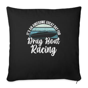 C’est un grand jour génial pour les courses de dragsters - Housse de coussin décorative 45 x 45 cm - noir - Devant