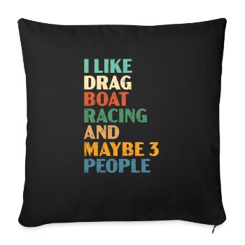 J’aime les courses de dragsters et peut-être 3 personnes - Housse de coussin décorative 45 x 45 cm - noir - Devant